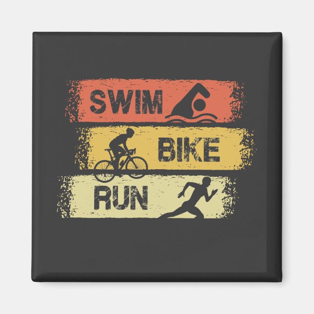 Triathlon - Swim Bike Run Magnet (Vorne)