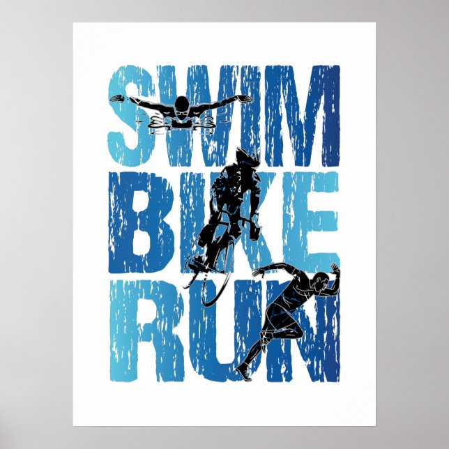 Triathlon - Swim Bike Run Poster (Vorne)