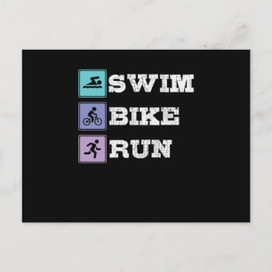 Triathlon Swim Bike Run Postkarte