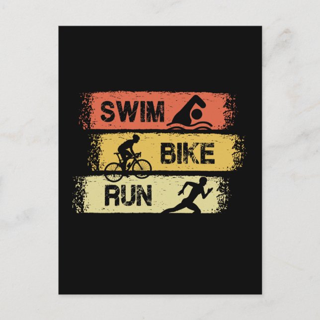 Triathlon - Swim Bike Run Postkarte (Vorderseite)