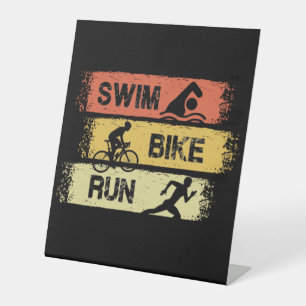 Triathlon - Swim Bike Run Sockelschild