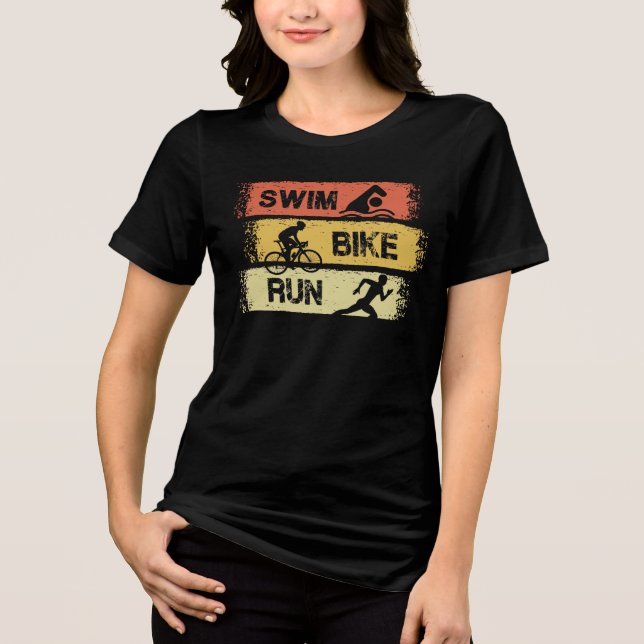 Triathlon - Swim Bike Run Tri-Blend Shirt (Vorderseite)