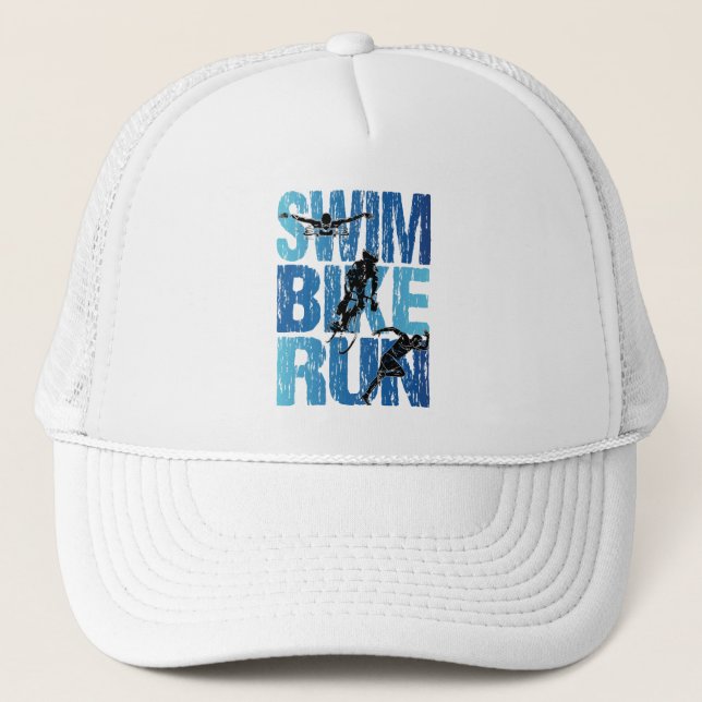Triathlon - Swim Bike Run Truckerkappe (Vorderseite)