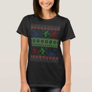 Triathlon Swim Bike Run Ugly Christmas Sweat