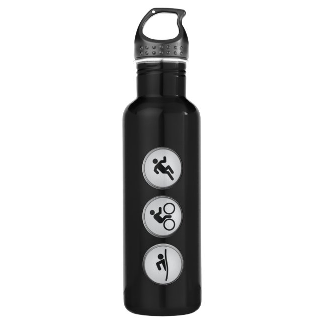 Triathlon SWIM-CYCLE-RUN (Schwarzes) Trinkflasche (Vorderseite)