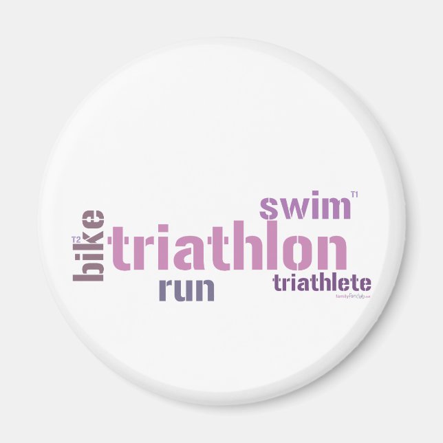 Triathlon Text Magnet (Vorne)