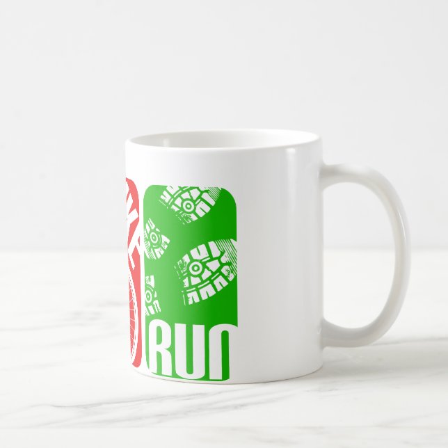 Triathlon-TRI Farbblöcke Kaffeetasse (Rechts)