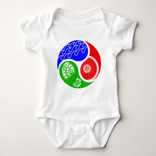 Triathlon TRI Yin Yang Baby Strampler (Vorderseite)