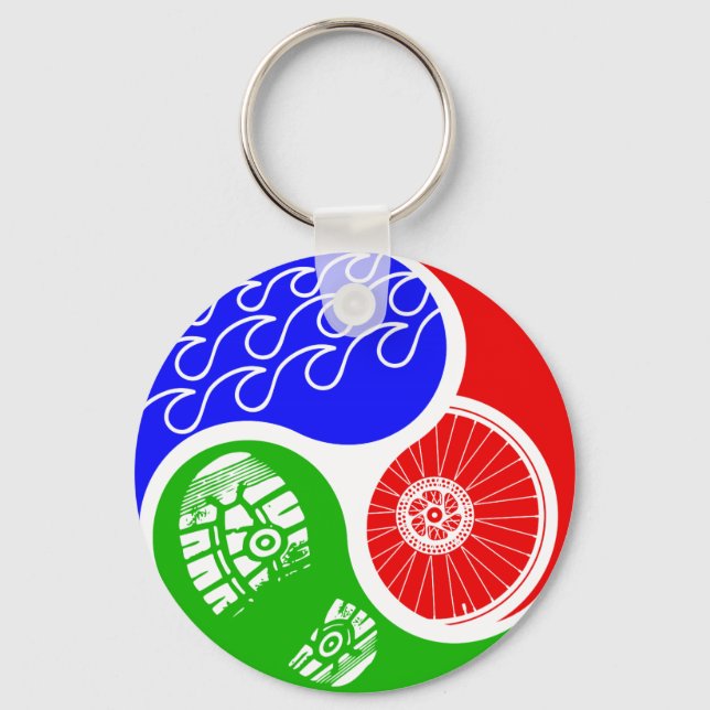 Triathlon TRI Yin Yang Schlüsselanhänger (Vorderseite)