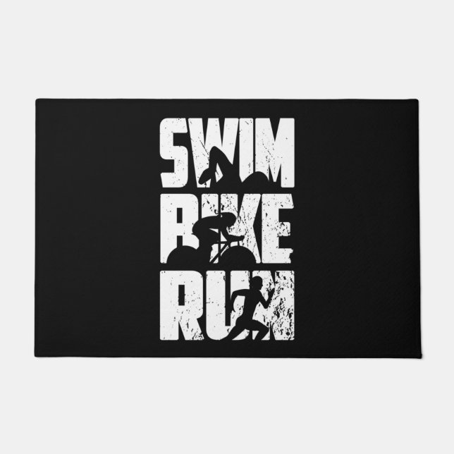 Triathlon Triathlet Fußmatte (Vorderseite)