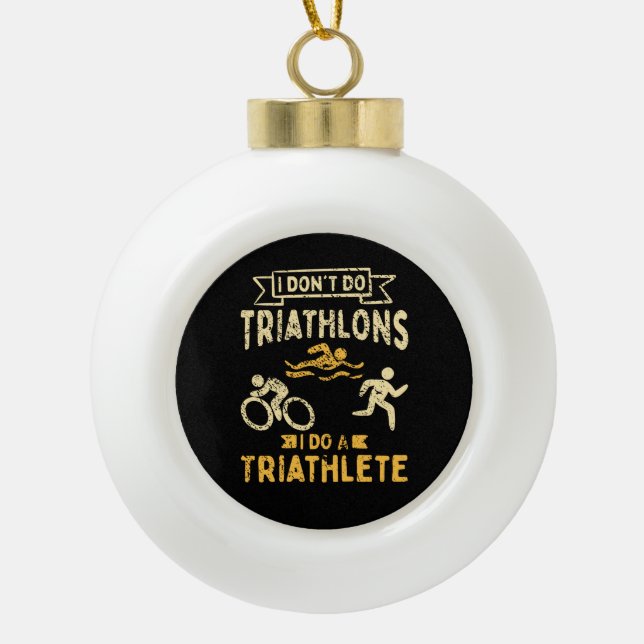 Triathlon Triathlete Keramik Kugel-Ornament (Vorderseite)