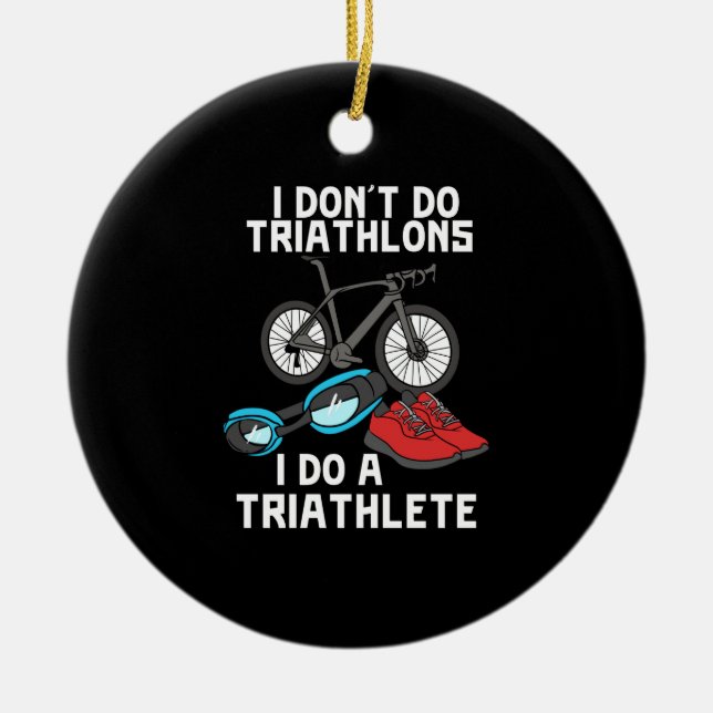 Triathlon Triathlete Keramik Ornament (Vorne)