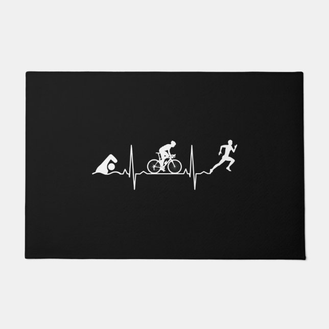 Triathlon - Triathlon Heartbeat Fußmatte (Vorderseite)