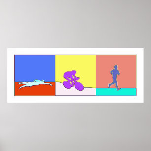 Triathlon Triptych Poster