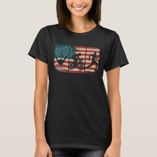 Triathlon USA Flag Triathlete Athlete Sports Swim T-Shirt