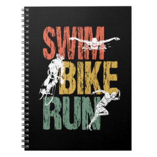 Triathlon Vintag Swim Bike Run Notizblock