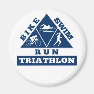 Triathlonathleten-Schwimmenfahrrad-Laufrennen Magnet