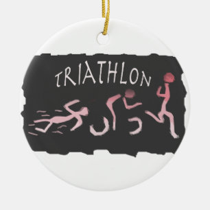 Triathlonswim-Fahrrad Laufabstraktes im Schwarzen Keramikornament
