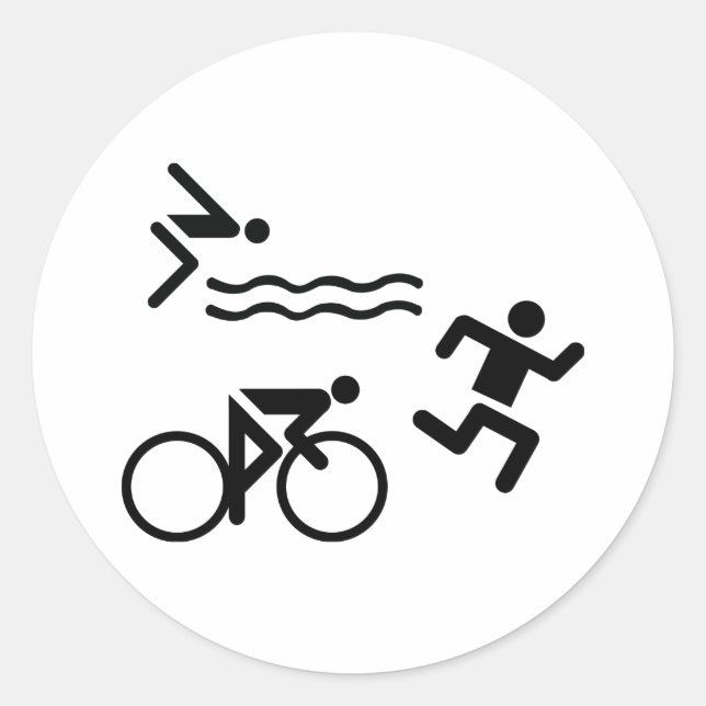 Triatholon - Laufen Runder Aufkleber (Vorderseite)