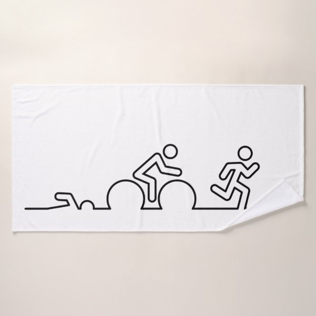 Triatlon. Zwemmen, wielrennen en hardlopen. Badehandtuch (Badehandtuch)
