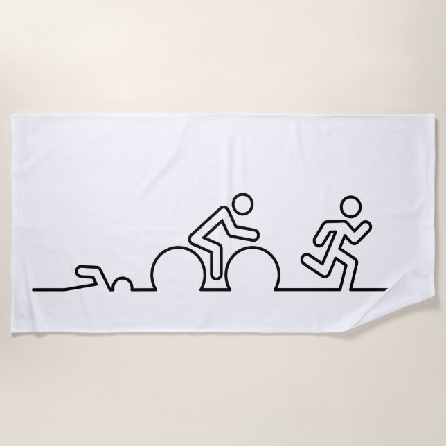 Triatlon. Zwemmen, wielrennen en hardlopen. Strandtuch (Vorderseite)