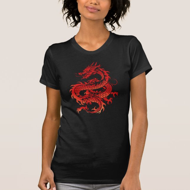 Tribal 90s y2k cyberpunk chinese dragon T-Shirt (Vorderseite)