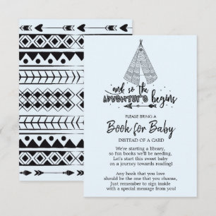 Tribal Adventure Boys Baby Shower Book for Baby Einladung