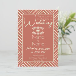 Tribal African Lmon Orange Wedding Einladung
