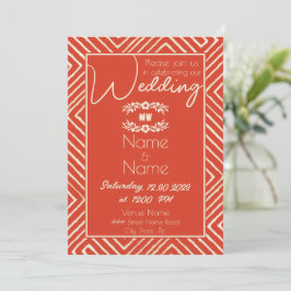 Tribal African Spicy Orange Wedding Einladung