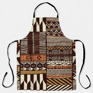 Tribal African style fabric patchwork abstract vin Schürze