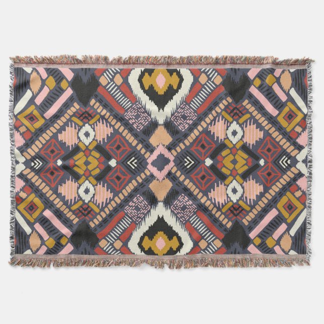 Tribal African Zickzack Aztec Muster Decke (Vorderseite)