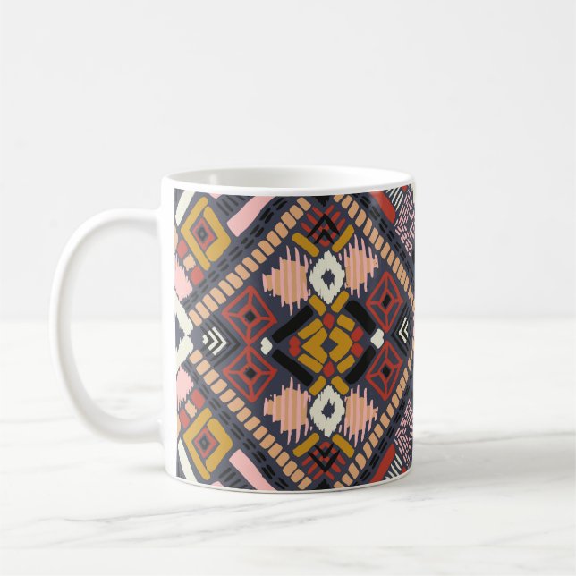 Tribal African Zickzack Aztec Muster Kaffeetasse (Links)
