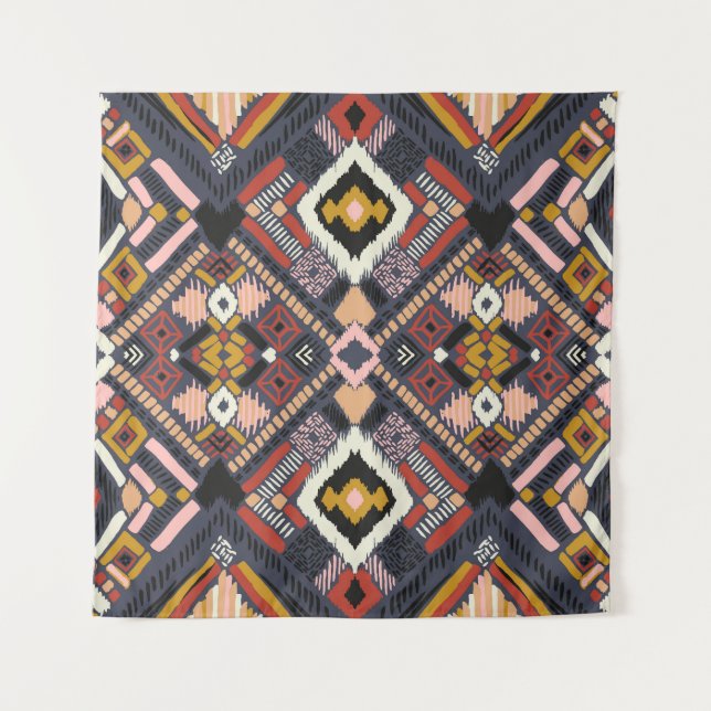Tribal African Zickzack Aztec Muster Wandteppich (Vorderseite)