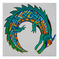 Tribal Alligator Art Poster