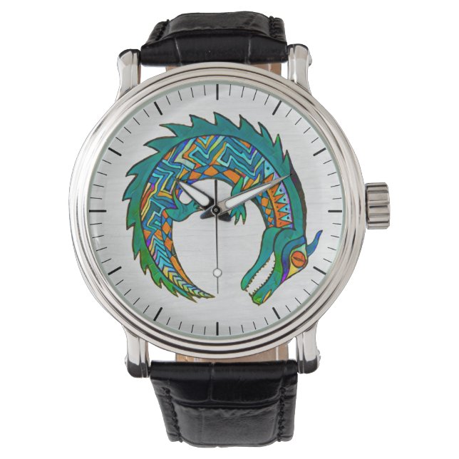 Tribal Alligator Art Watch Armbanduhr (Vorderseite)