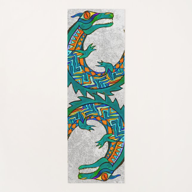 Tribal Alligator Art Yogamatte (Vorderseite)