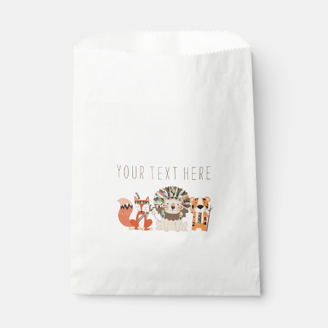 Tribal Animal Baby Dusche Geschenktütchen (Vorderseite)
