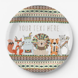 Tribal Animal Baby Dusche Pappteller
