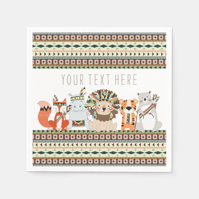 Tribal Animal Baby Dusche Serviette (Vorderseite)