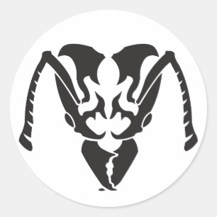 tribal-ant_black runder aufkleber