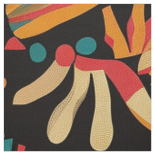 Tribal Aqua "Aztec Dream" Luxe Cotton Twill Fabric Stoff