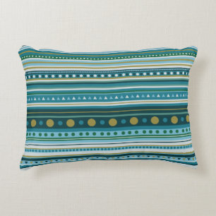 Tribal Aquamarin Blue Stripes Muster Akzent Pillow Zierkissen