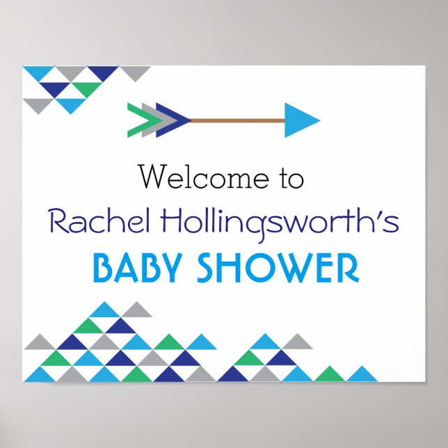 Tribal & Arrow Baby Boy Dusche Willkommenspender Poster (Vorne)