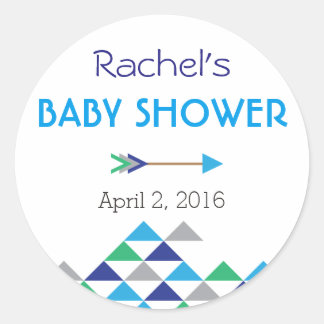Tribal & Arrow Baby Boy Showeraufkleber Runder Aufkleber