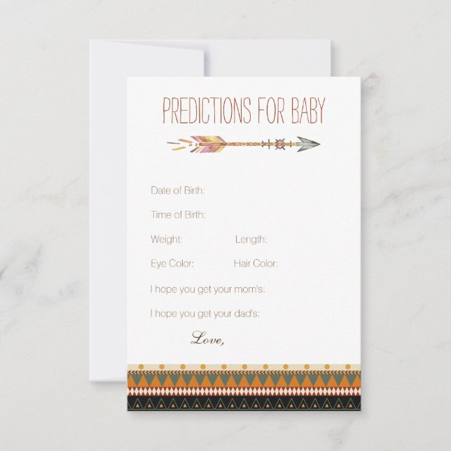 Tribal Arrow Prédictions Cartes de conseil Baby sh (Devant)