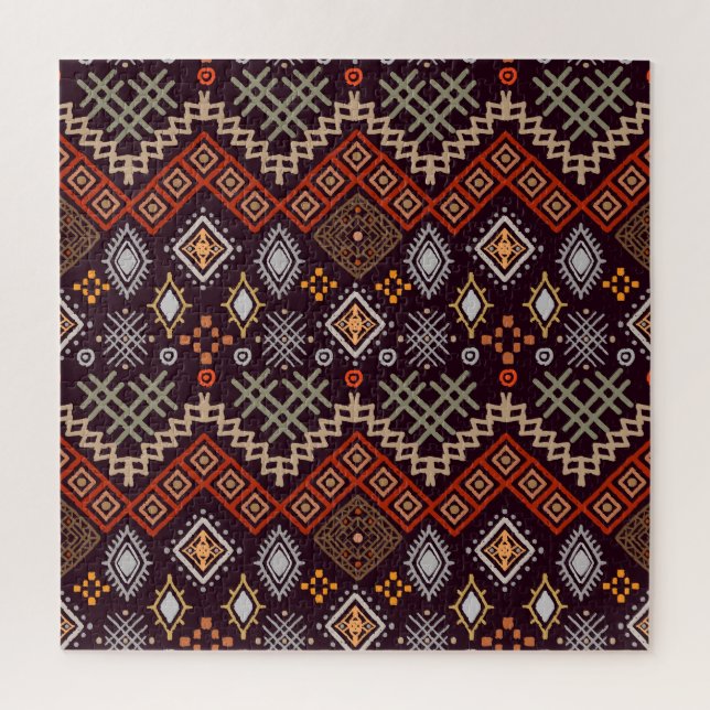 Tribal Art Boho Geometric Print (Vertikal)
