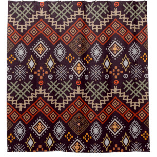 Tribal Art Boho Geometric Print Duschvorhang