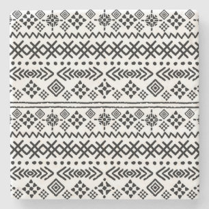 Tribal Art Boho: geometrisch nahtlos. Steinuntersetzer