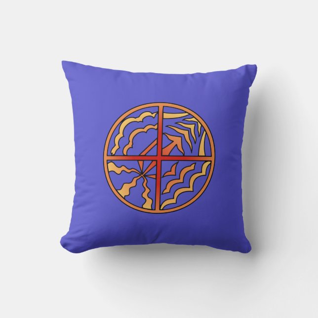 Tribal Art Pillow First Nations Art Pillows Kissen (Vorderseite)