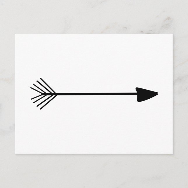 Tribal Art Single Black Arrow Trendy Designs Postkarte (Vorderseite)